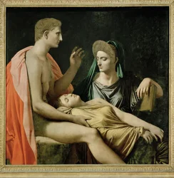 Vergilius läser den sjätte boken av Aeneiden inför Augustus, Octavianus och Livia (målning på duk)