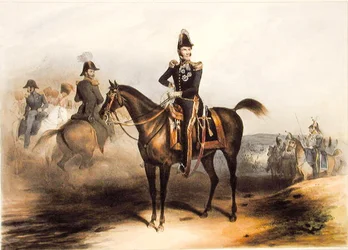 Ridsporträtt av Leopold I (1790-1865) kung av Belgien