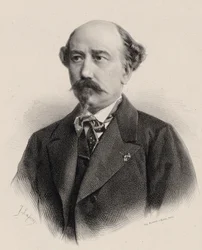 Porträtt av kompositören Aimé Maillart 1817-1871.