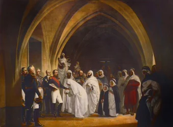 Republikan-prinsen Louis Napoleons (1808-1873) president frigör Abd el Kader, Amboise slott, oktober