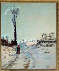 Stig ihålig, snöeffekt Målning av Jean Baptiste Armand Guillaumin (1841-1927) 1869 Sön. 0,66 x 0,55 m Paris, musee d