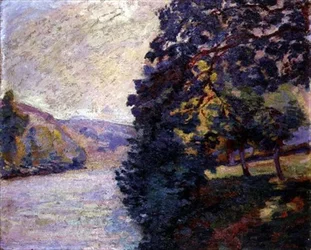 Soluppgång i Crozant, Bretagne, ca 1916 (olja på duk)