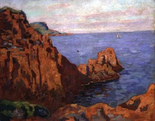 The Red Rocks, ca 1910 (olja på duk)