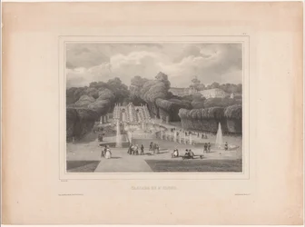 Fontän vid Château de Saint-Cloud Cascade de St. Cloud (titel på objekt) Fantastisk utsikt över Paris (serietitel)