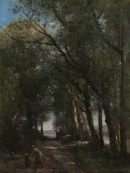 En gränd genom träden, ca. 1870-73.