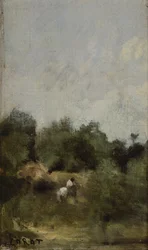 En ryttare på landet, av Jean-Baptiste-Camille Corot (1796-1875).