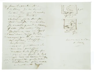 Autografbrev till landskapsmålaren och politikern Charles Le Roux, Paris, 29 januari 1855