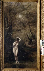 "" Diana badande "" (Diana badande) Målning av Camille Corot (1796-1875) 1873-1874 Pushkin Museum, Moskva