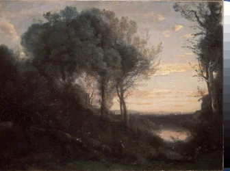 Afton, ca 1860 (Olja på duk)