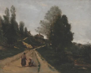 Franska: Gouvieux, près Chantilly. Uppåtgående väg