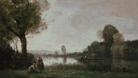 Tyska: Flußlandschaft (Die Seine bei Chatou) Seine Landskap nära Chatou