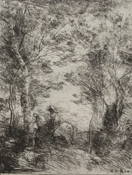 Horseman in the Woods, originalavtryck 1854, tryckt 1921.