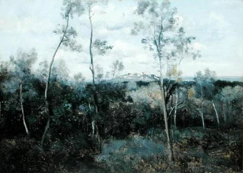 Le Mont Valerian (olja på panel)