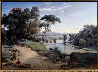 Narni-bron nära Rom. Målning av Camille Corot (1796-1875)