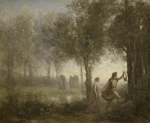 Orfeus leder Eurydike från underjorden, 1861