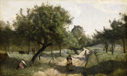 Stig med äppelträd, 1850-60