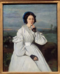 Porträtt av Claire Sennegon (1821-?) Målning av Camille Corot (1796-1875) 1837 Sön. 0,43x0,35 m