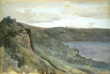 The Banks of the Tiber, Surrounded by Hills, c.1825-27 (olja på duk)