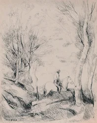 Ryttaren i skogen, ca 1854, 1946
