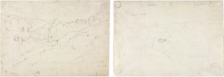 Vy över Marino (recto); Skiss för ett landskap (verso)