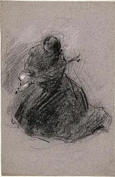 Sankt Franciskus (recto); Två figurer (verso)