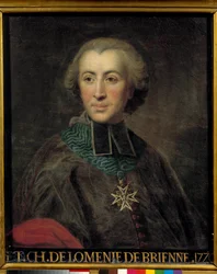 Porträtt av Etienne Charles de Lomenie de Brienne (1727 - 1794) chef för finansrådet. Målning av Jean Baptiste Despax (1710 - 1794)