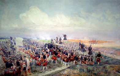 Frälsning före slaget vid Fontenoy den 11/05/1745 Målning av Edouard Detaille (1848-1912). 1912 Sön. 2,1x3,2 m Paris, Musee de l
