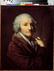 ""Självporträtt"" (Självporträtt) Målning av Jean Baptiste Greuze (1725-1805) omkring 1780 Mått 55,5x46 cm Sankt Petersburgs Eremitagemuseum