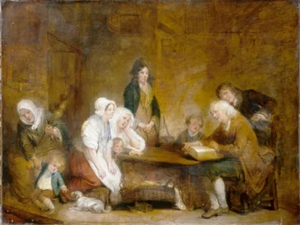 Familjegudstjänst, ca 1800 (olja på duk)