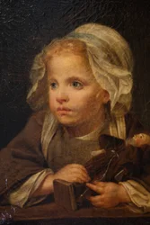 Flicka med kapucin, detalj