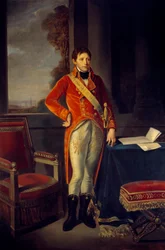 Hellängdsporträtt av Bonaparte som förste konsul (1769 - 1821). Målning av Johannes Döparen Greuze (1725-1805)