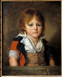 Porträtt av Edouard Bertins barn (1797-1871) målare och journalist. Målning av Jean Baptiste Greuze (1725-1805) 1700-talets sön. 0,46x0,36 m
