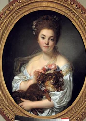 Porträtt av Madame De Porcin Målning av Jean Baptiste Greuze (1725-1805). 1770 ca. Mått 0,72 x 0,58 m. Ilska. Museum of Fine Arts