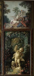 Dörrpanel till gravörens salong Gilles Demarteau (1722-1776): offret vid kärlekens och kärlekens altare med druvor. Studie av Jean Baptiste Huet (1745-1811) 1700-talets Paris, Musee Carnavalet