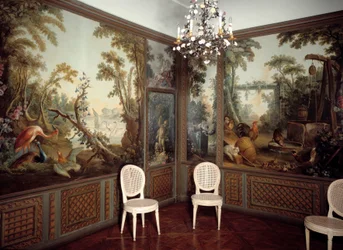 Invändig vy av Salon dearteau realiserad av Jean Baptiste Huet (1745-1811)