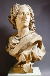 Noel Nicolas Coypel, av Jean Baptiste Lemoyne (1704-1778), terrakottabyst