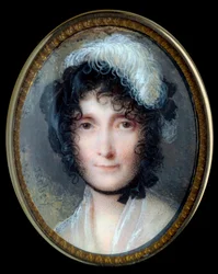 Porträtt av Laetitia Bonaparte (Letizia Maria Ramolino) (1750-1836), Napoleon Bonapartes mor. Miniatyrmålning på elfenben, 1800-talet. Höjd 0,37 x 0,29 m.