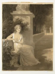 Porträtt av Thérésa Tallien som en poesimusa