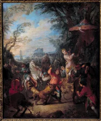 Kinesisk jaktmålning av Jean Baptiste Pater