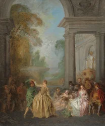 Dansare i en paviljong, 1720-talet