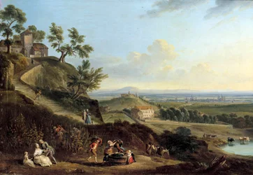 Landskapsmålning av Jean Baptiste Lallemand (1710-1803)