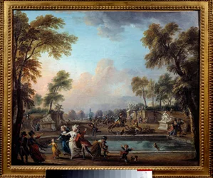 Anklagelsen mot prinsen av Lambesc i Jardin des Tuileries den 12 juli