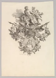 Vinjett med Hefaistos och Putti, 1779.