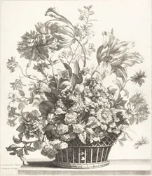 En korg med vårblommor