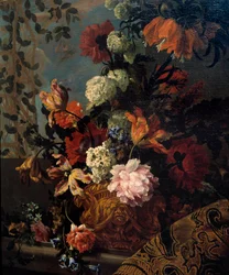 Stilleben av blommor Målning av Jean Baptiste (Jean-Baptiste) Monnoyer (1634-1699) 1600-talets sön. 1,13x1 m Marseille, Musee des Beaux Arts