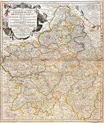 Karta över Champagne (Frankrike) (Gravering
