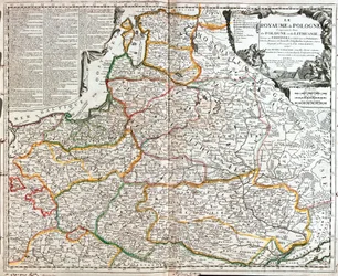 Karta över Polen och Litauen (gravyr
