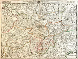 Karta över Tyrolen (Tyskland) (Gravering