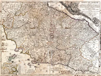 Karta över kyrkans territorier i Italien (etsning