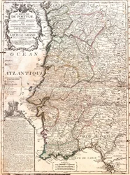 Karta över kungariket Portugal (gravyr